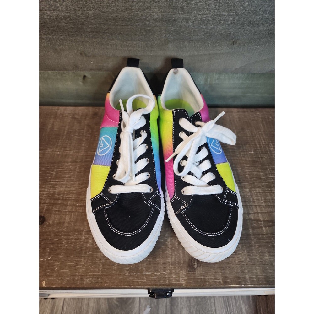 Airwalk Roxy Women’s Size 10 Rainbow Ombré Canvas Sneakers - Black/Multi